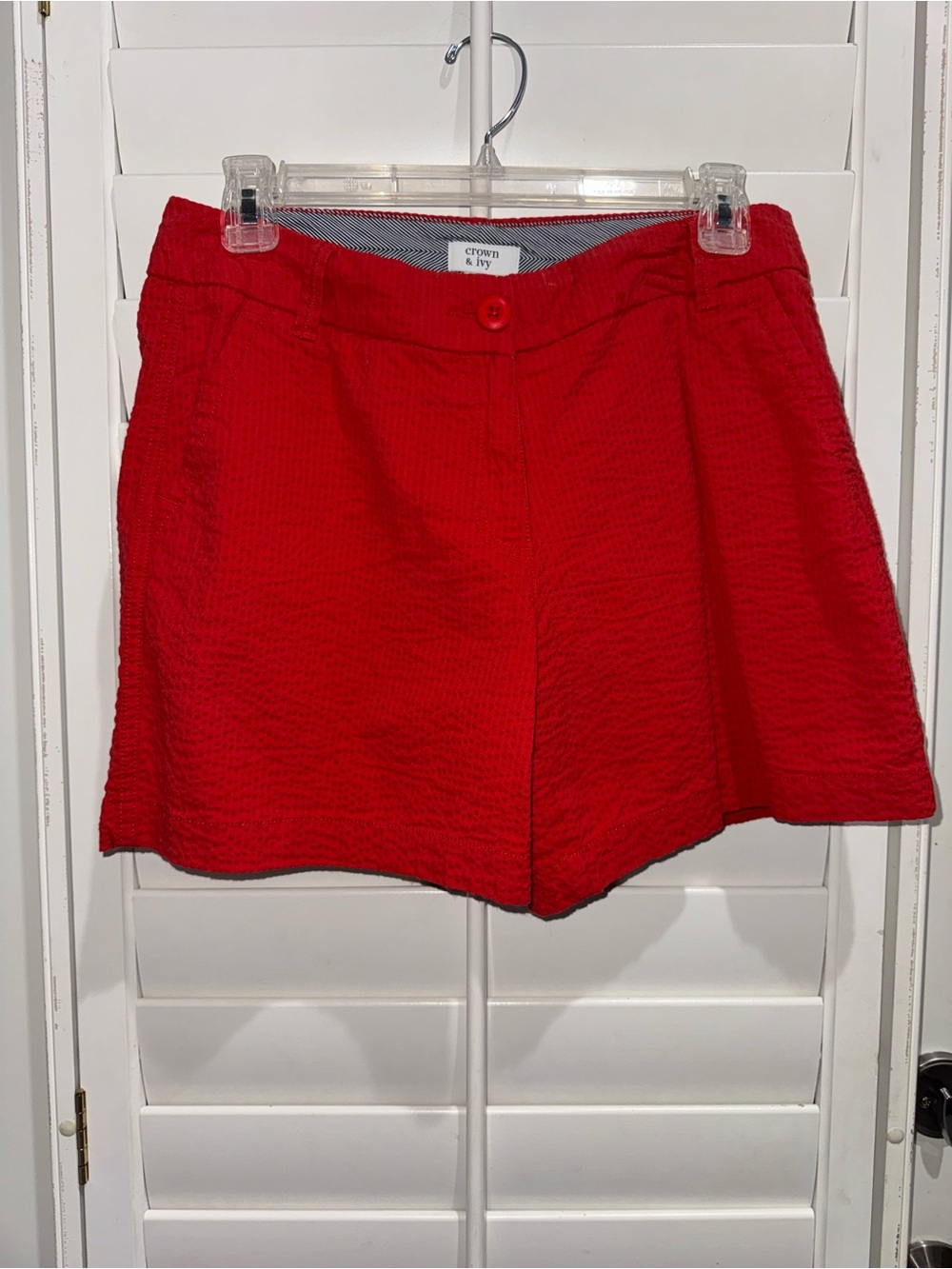 Crown & Ivy Red Women's Textured Shorts